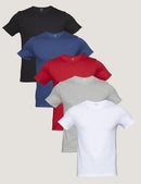 Kit Modamoment Com 5 Camisetas Masculinas Lisa Multicolorida