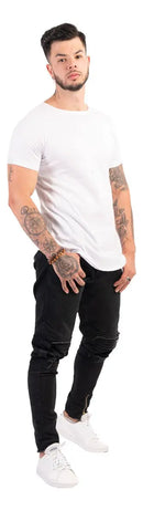 3 Blusa Basica Masculina Oversize Swag Gola Aberta Canoa