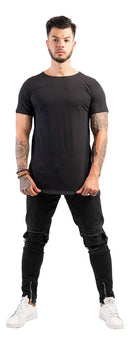 3 Blusa Basica Masculina Oversize Swag Gola Aberta Canoa