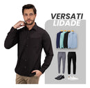 Blusa Social Masculina Manga Longa Microfibra Não Amassa